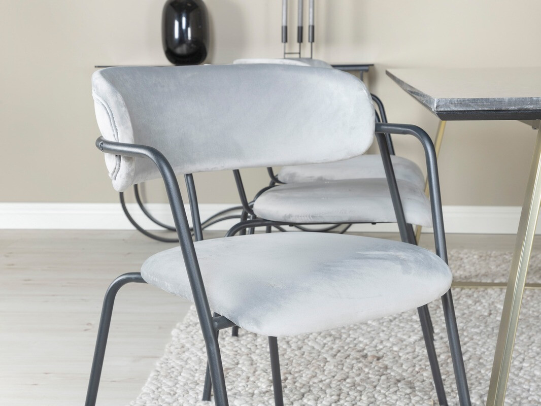 Stol Dallas 108 (Svetlo siva + Črna)