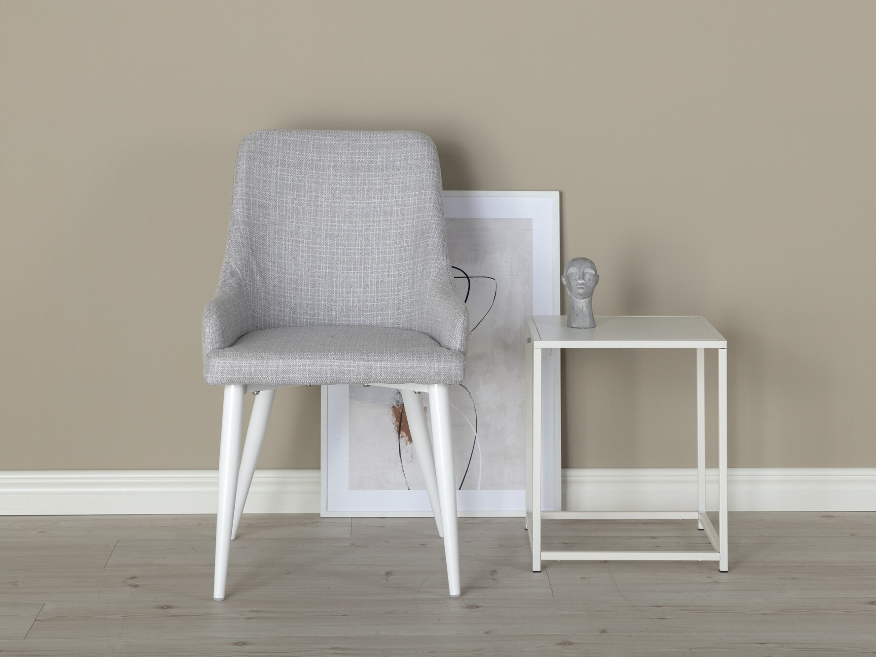 Stol Dallas 114 (Svetlo siva + Bela)