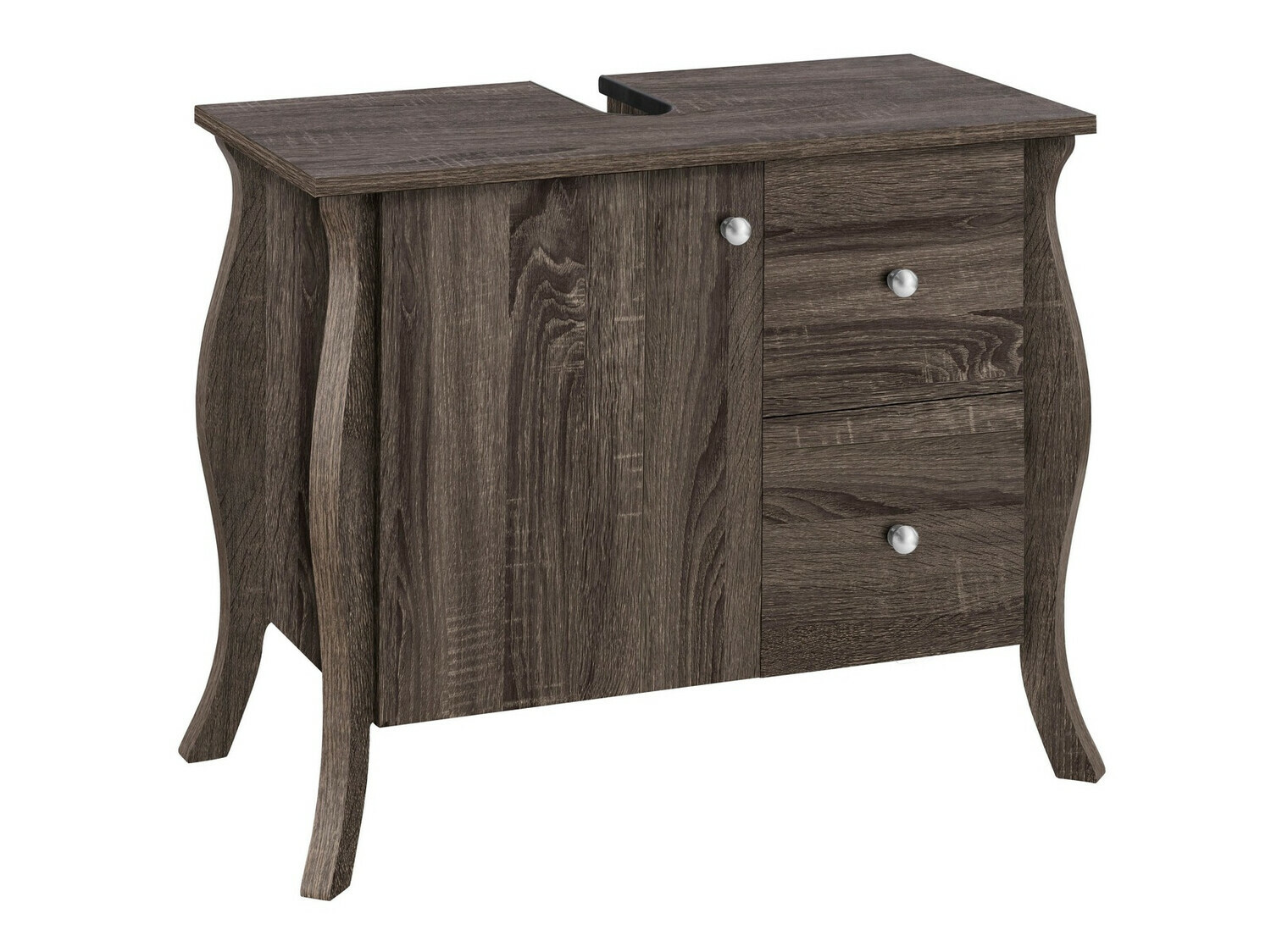 Prostostoječa kopalniška omarica za umivalnik Ophtole 101 (Sivi hrast)