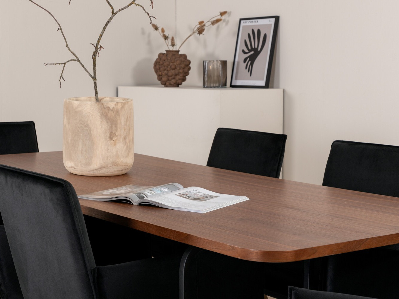 Jedilniški komplet Dallas 2787 (Črna + Baker)