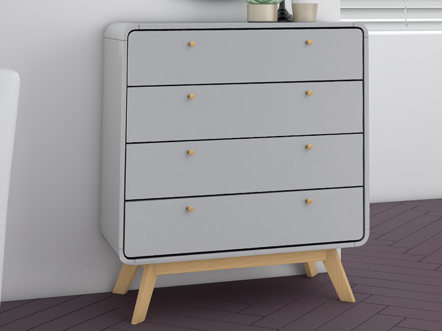 Komoda Elbtena 112 (Siva + Hrast)