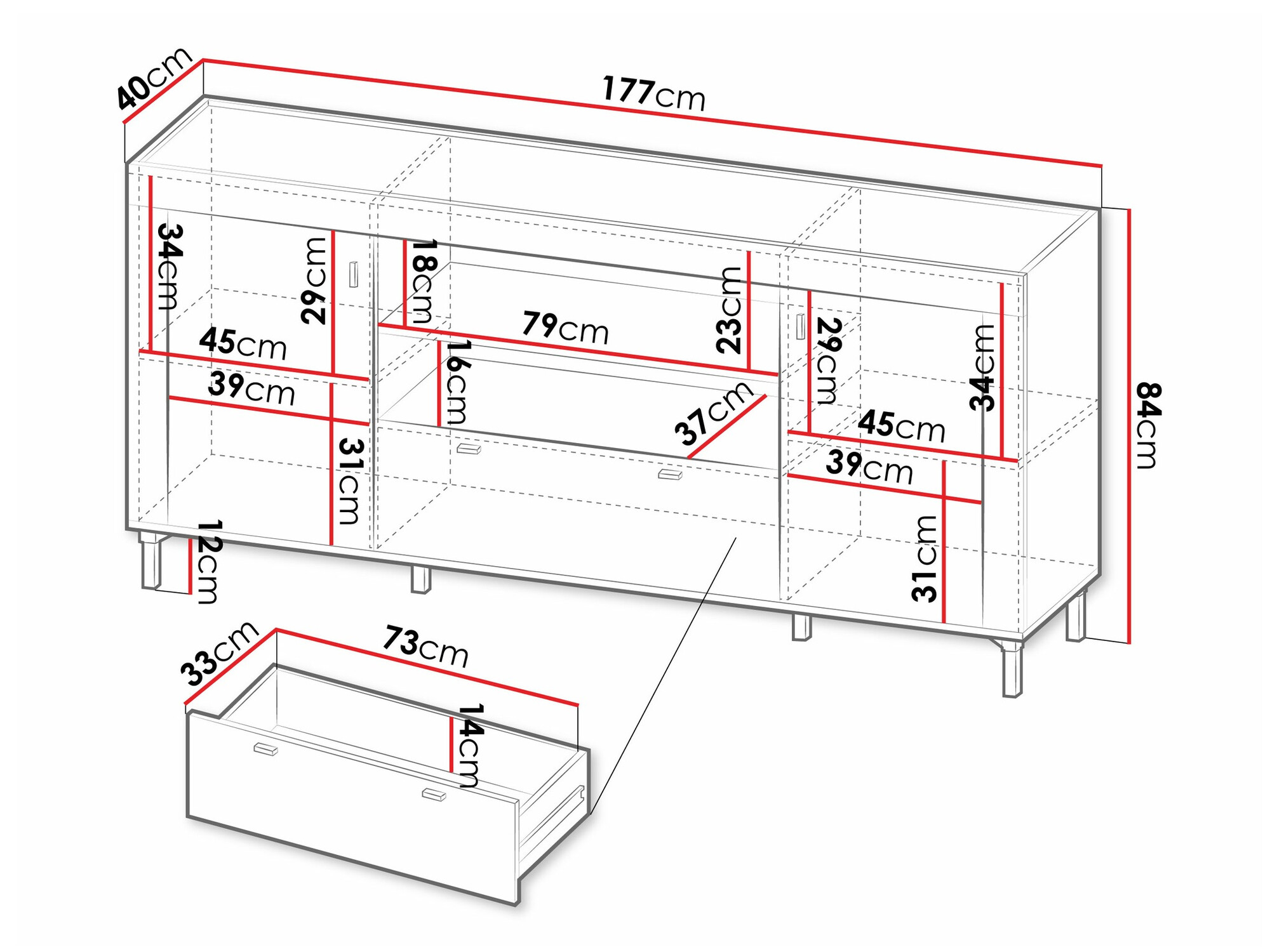 Komoda Mormavu 110 (Mat bela)