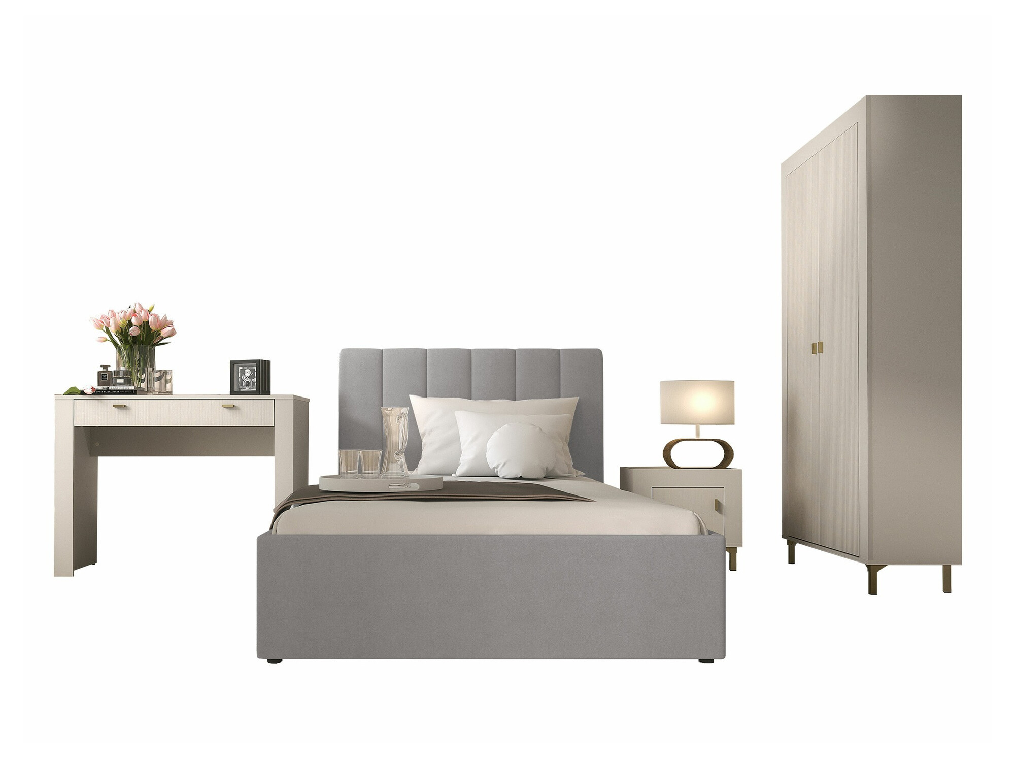 Komplet spalnic Mormavu 112 (Kašmir + Siva)