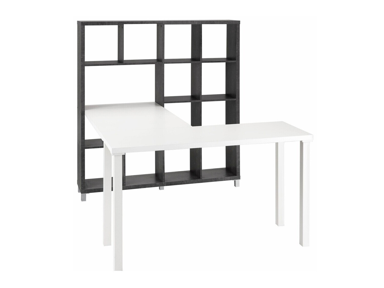 Kotna pisalna miza Denton 186 (Bela + Beton)