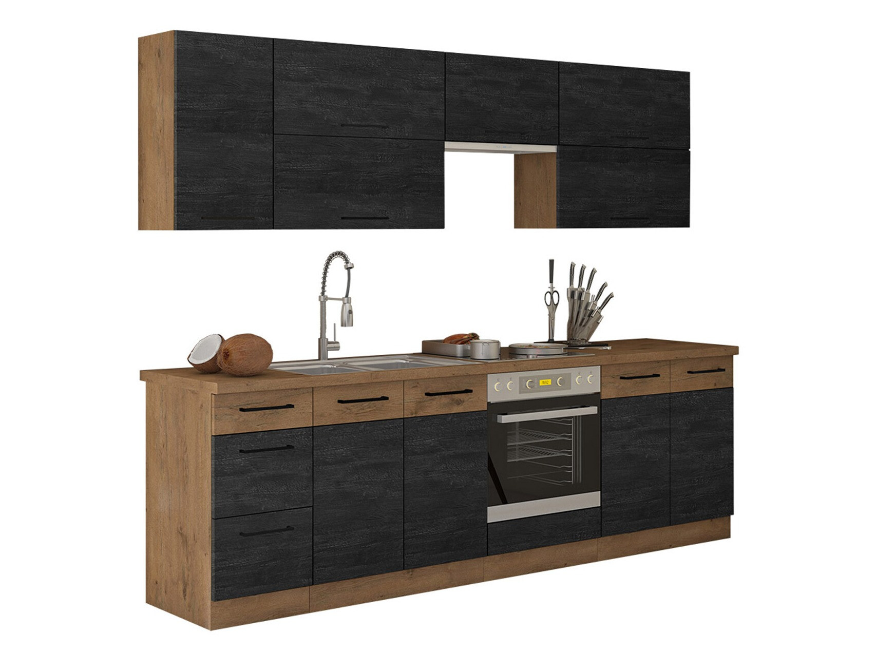 Modularni kuhinjski komplet Wood Dark 128