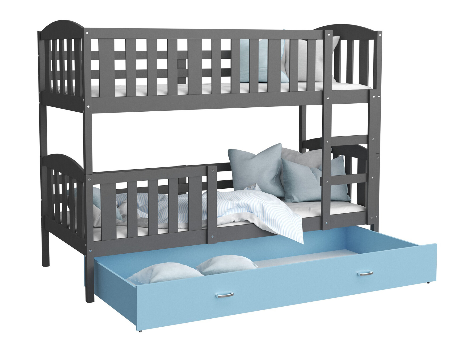 Dvonadstropna postelja Aurora 107 (Siva)