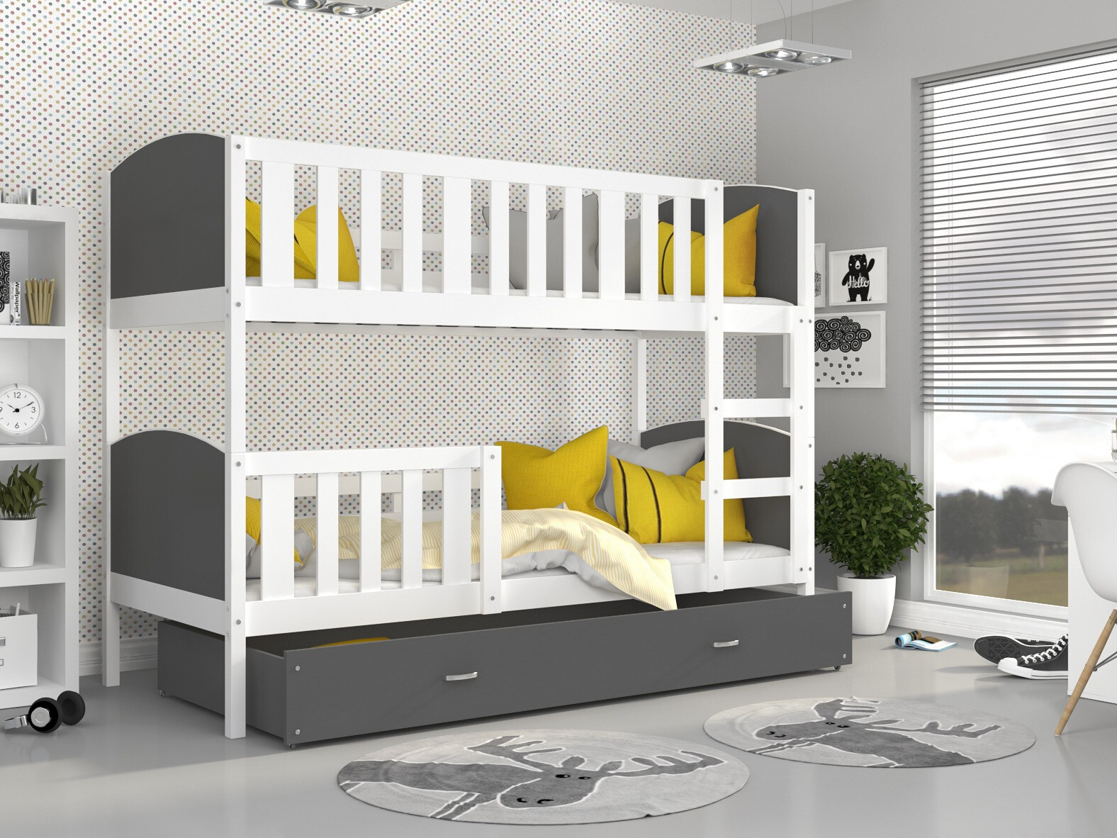 Dvonadstropna postelja Aurora 113 (Bela)