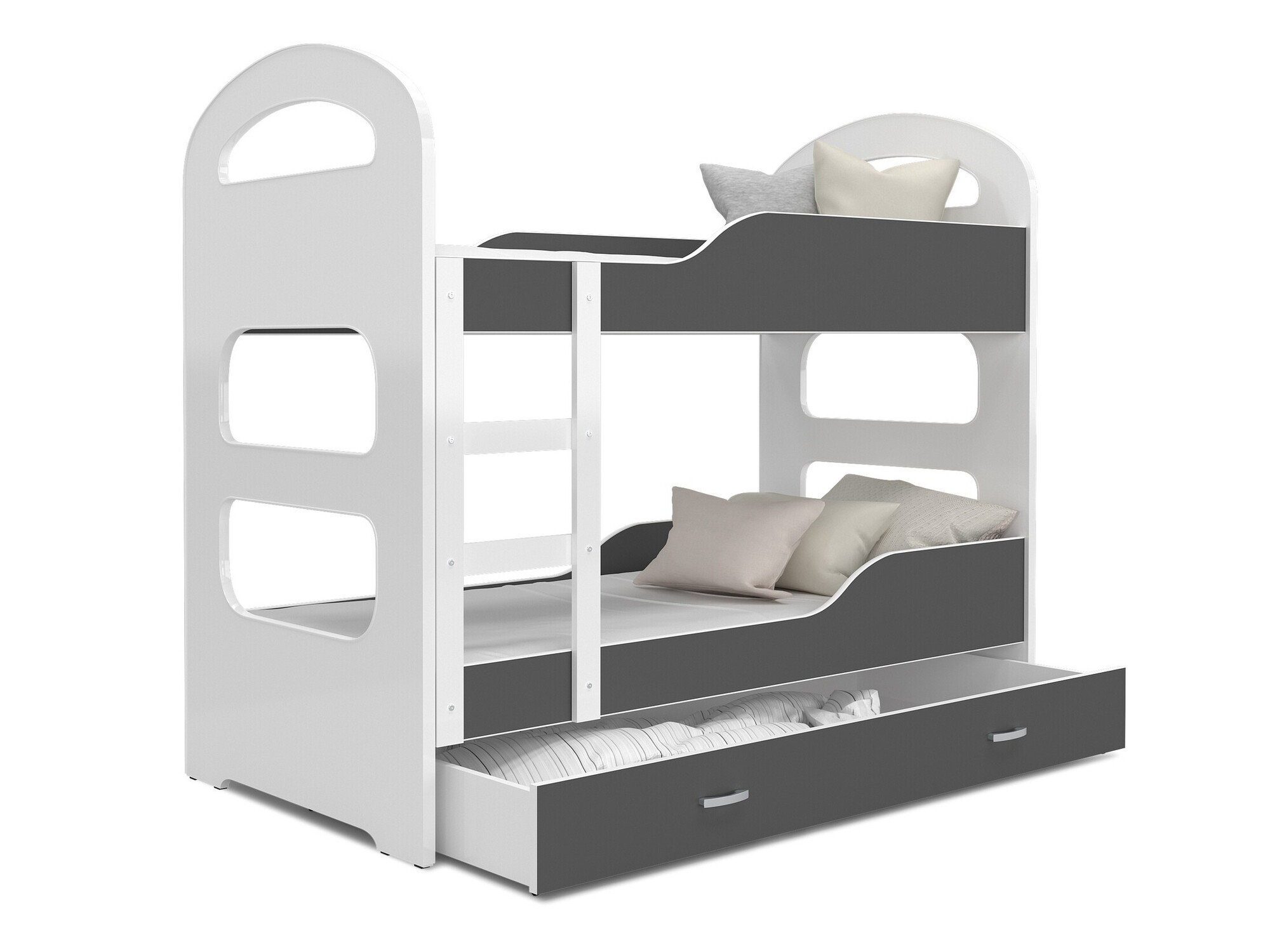 Dvonadstropna postelja Aurora 114 (Siva)