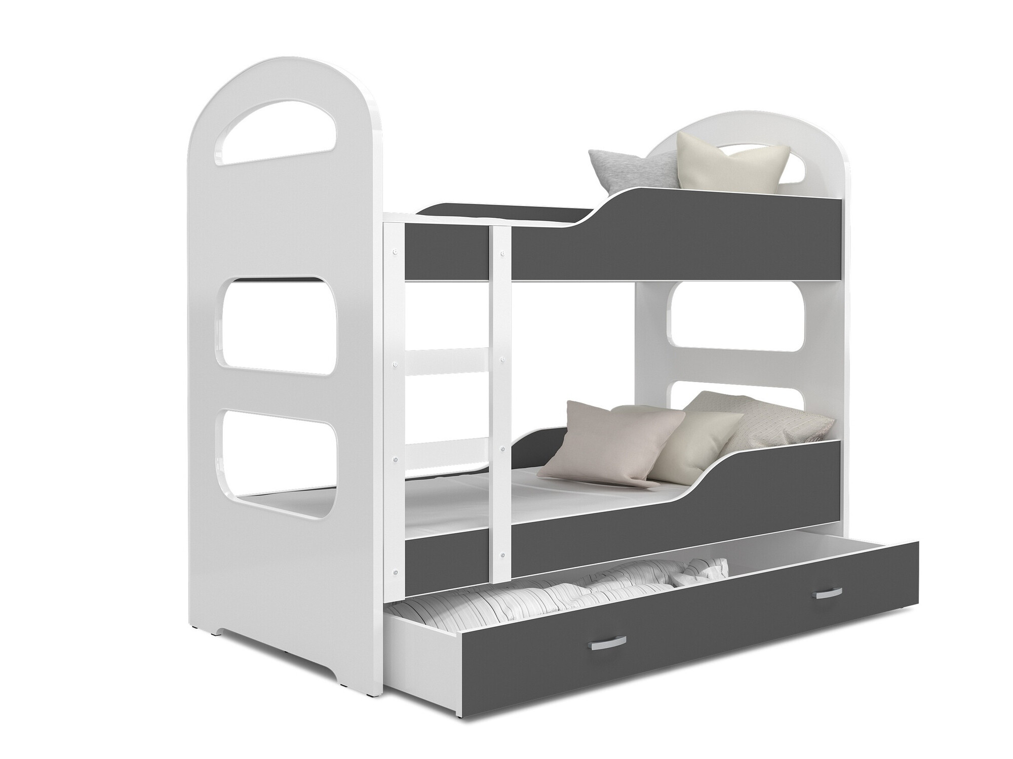 Dvonadstropna postelja Aurora 115 (Siva)