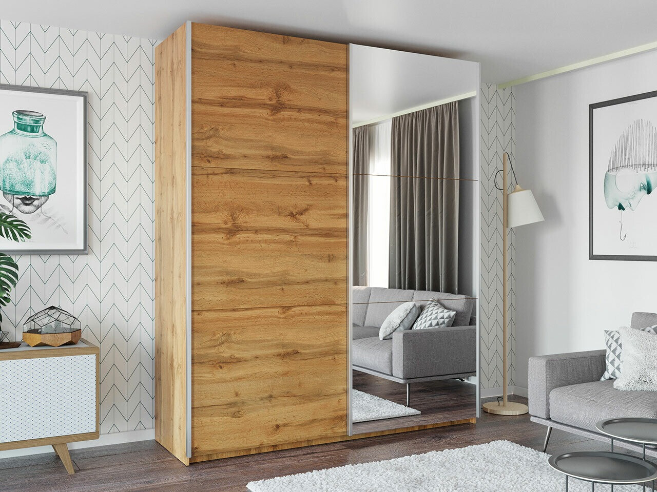 Garderobna omara Honolulu 130 (Wotan hrast)