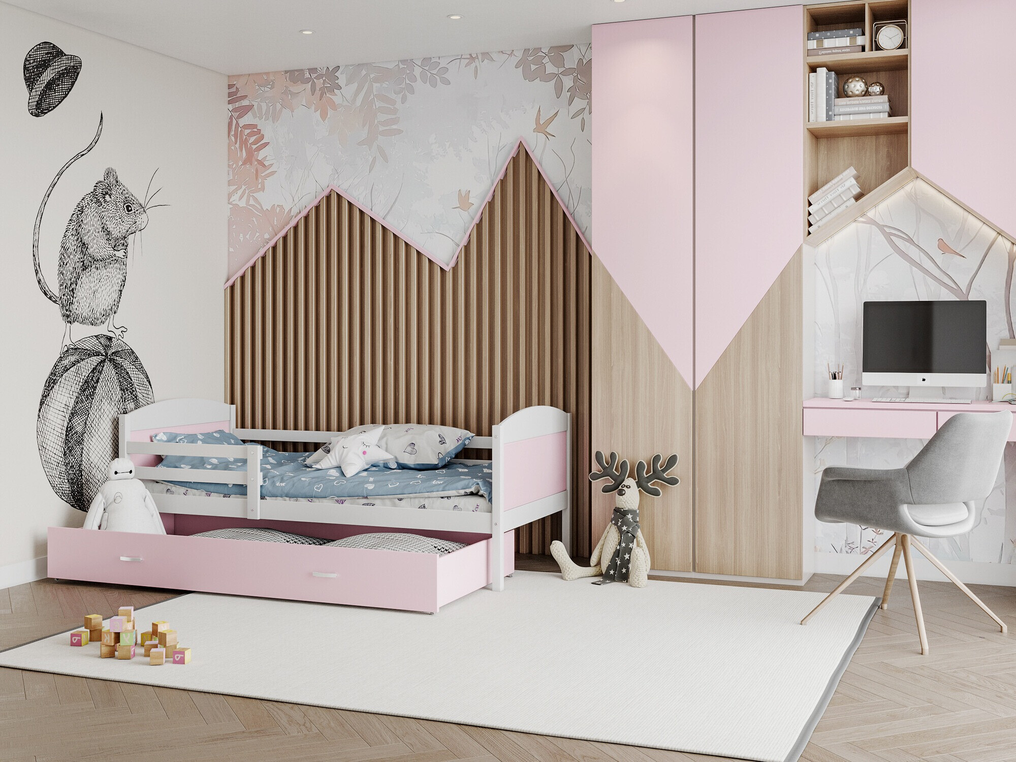 Postelja Aurora 128 (Bela)