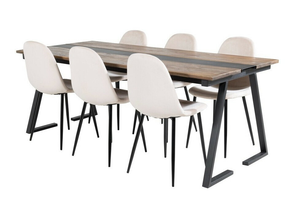 Jedilniški komplet Dallas 1949 (Črna + Bež)