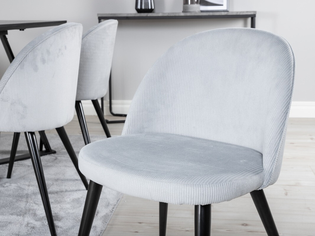 Jedilniški komplet Dallas 1962 (Črna + Svetlo siva)