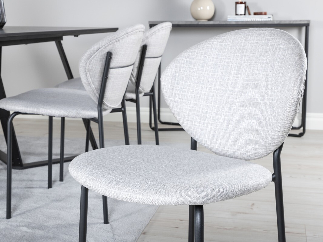 Jedilniški komplet Dallas 1970 (Črna + Siva)