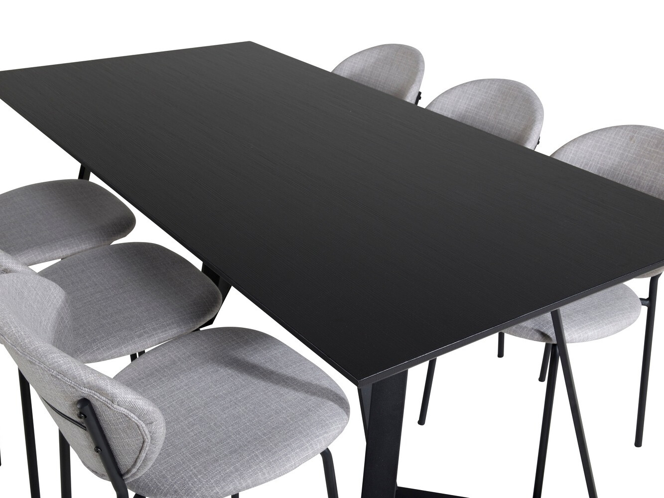 Jedilniški komplet Dallas 1970 (Črna + Siva)