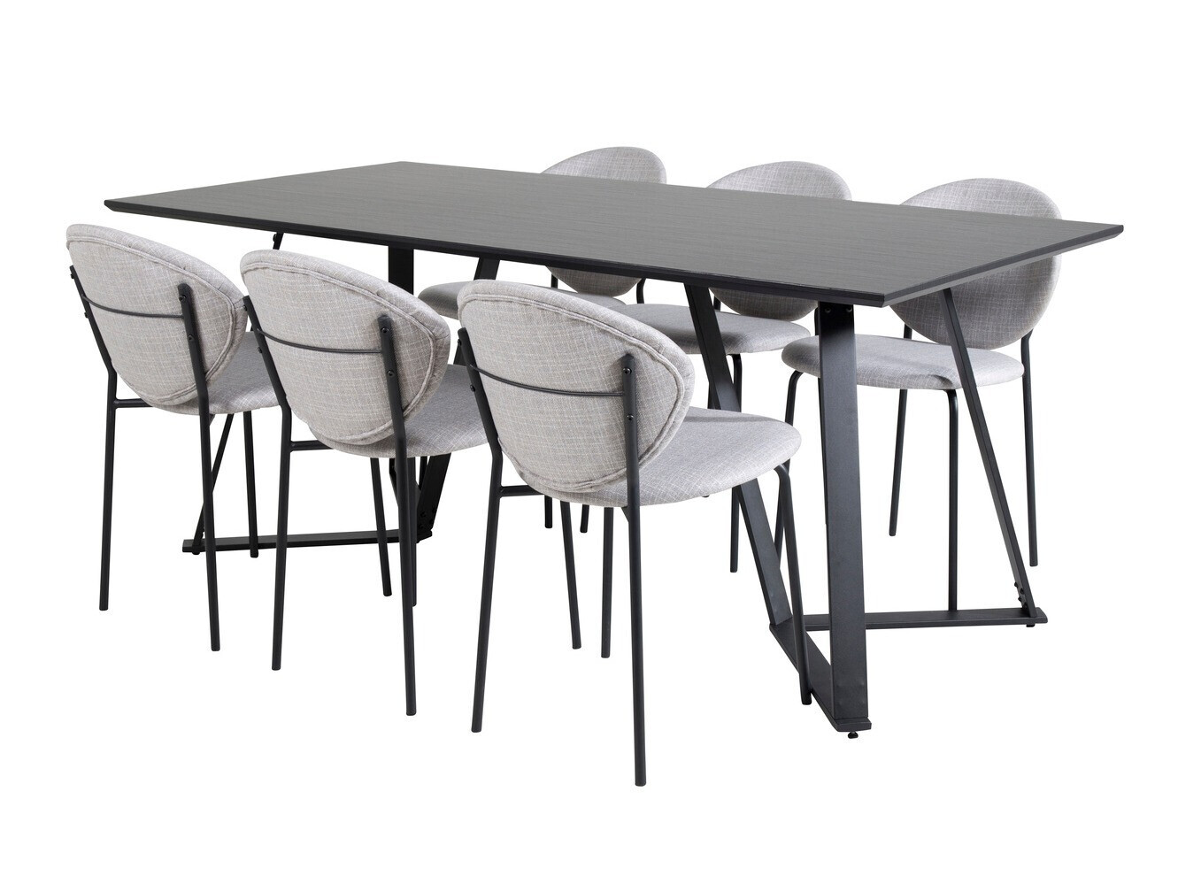 Jedilniški komplet Dallas 1970 (Črna + Siva)