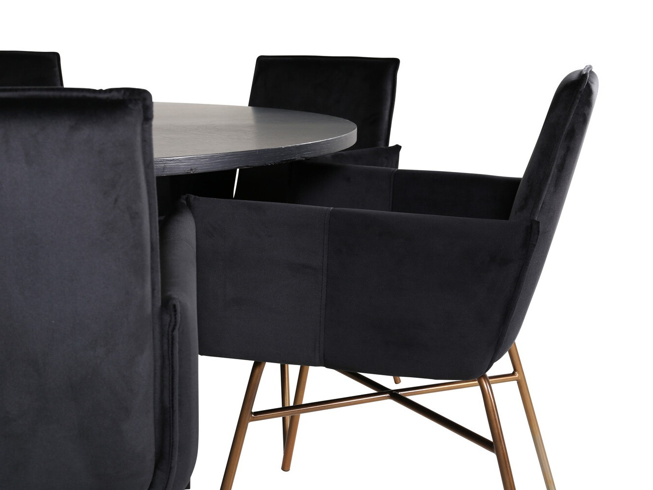 Jedilniški komplet Dallas 2391 (Črna + Medenina)