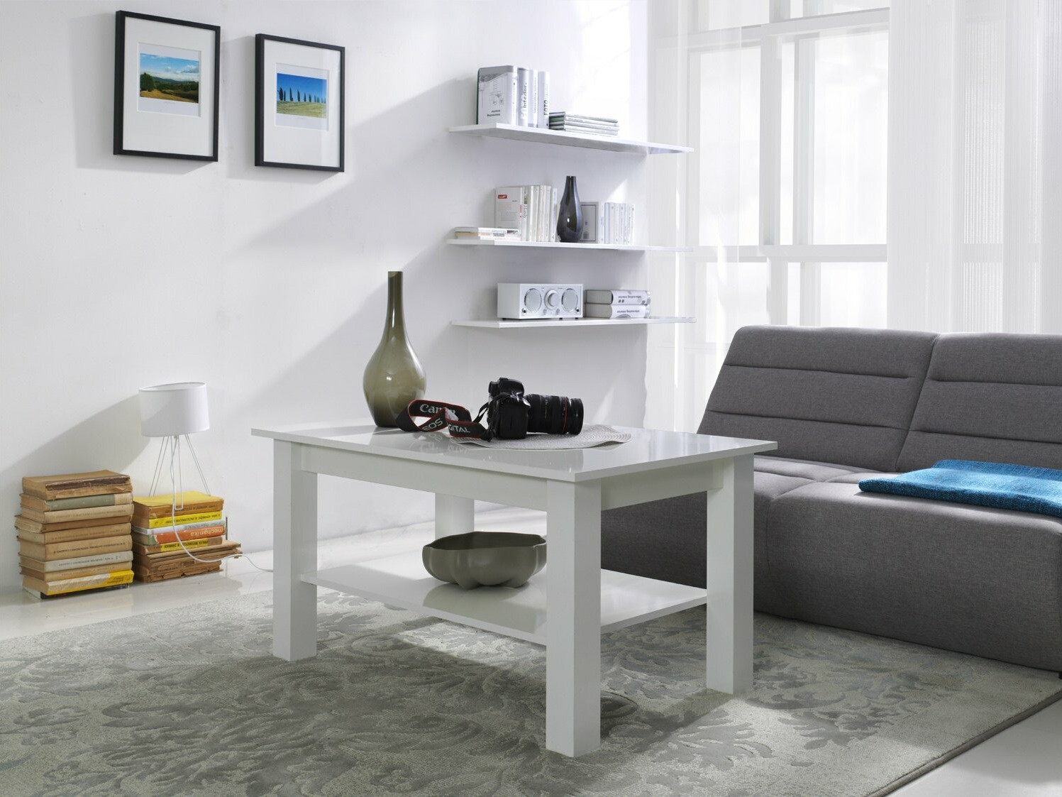 Klubska mizica Murrieta 114 (Sijaj bela)