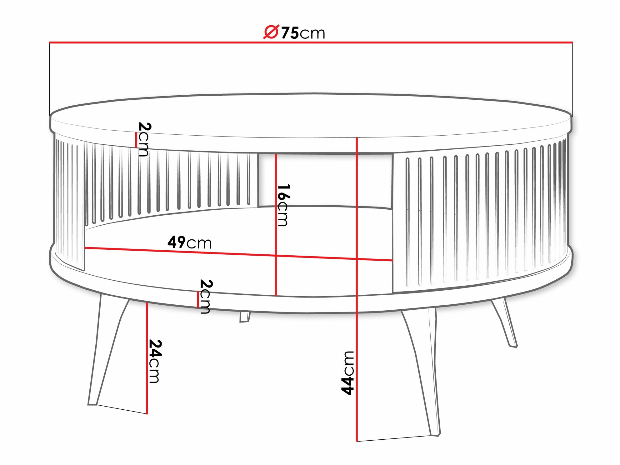 Klubska mizica Sordore 100 (Črna + Grafit)
