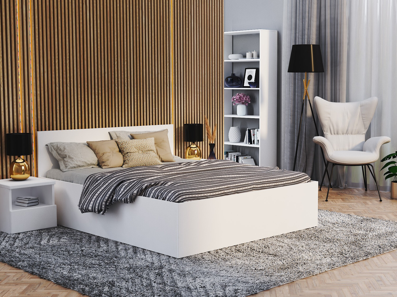 Postelja Aurora 145 (Bela)