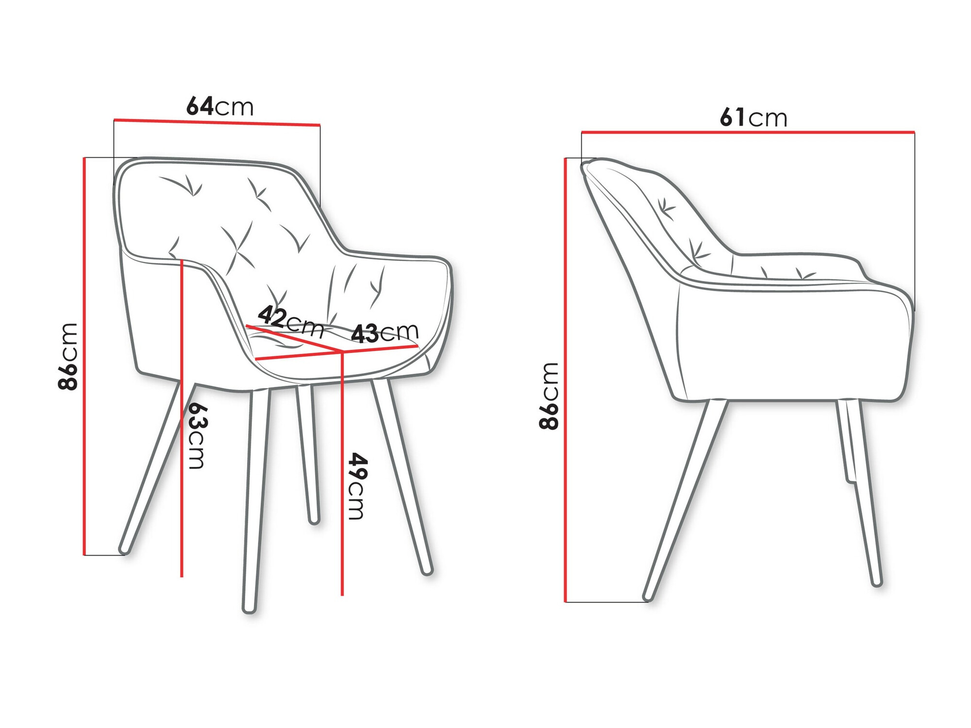 Stol Jackson 115 (Črna + Magic Velvet 2250)