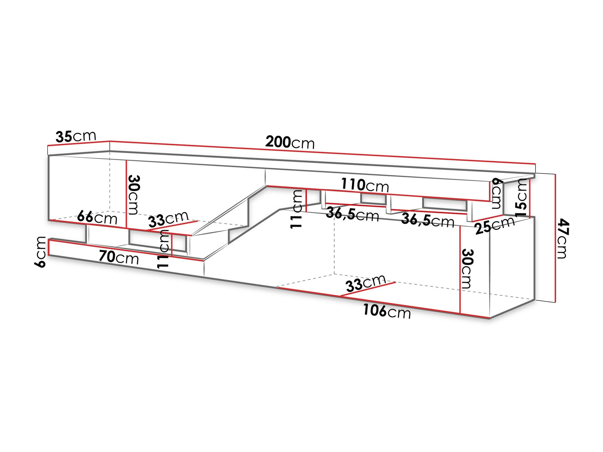 TV-omarica Comfivo Daldune I (Antracit + Wotan hrast)