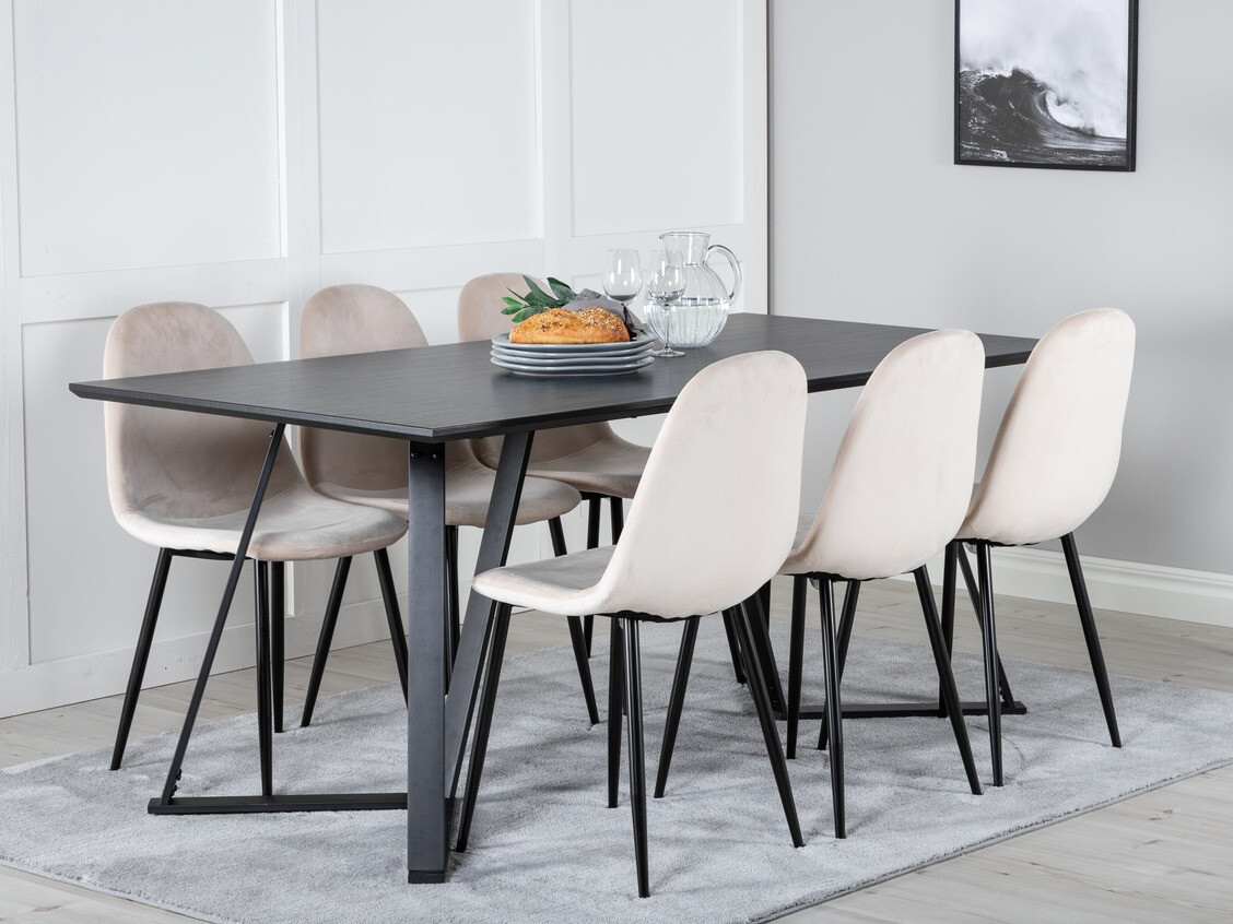 Jedilniški komplet Dallas 2476 (Bež + Črna)