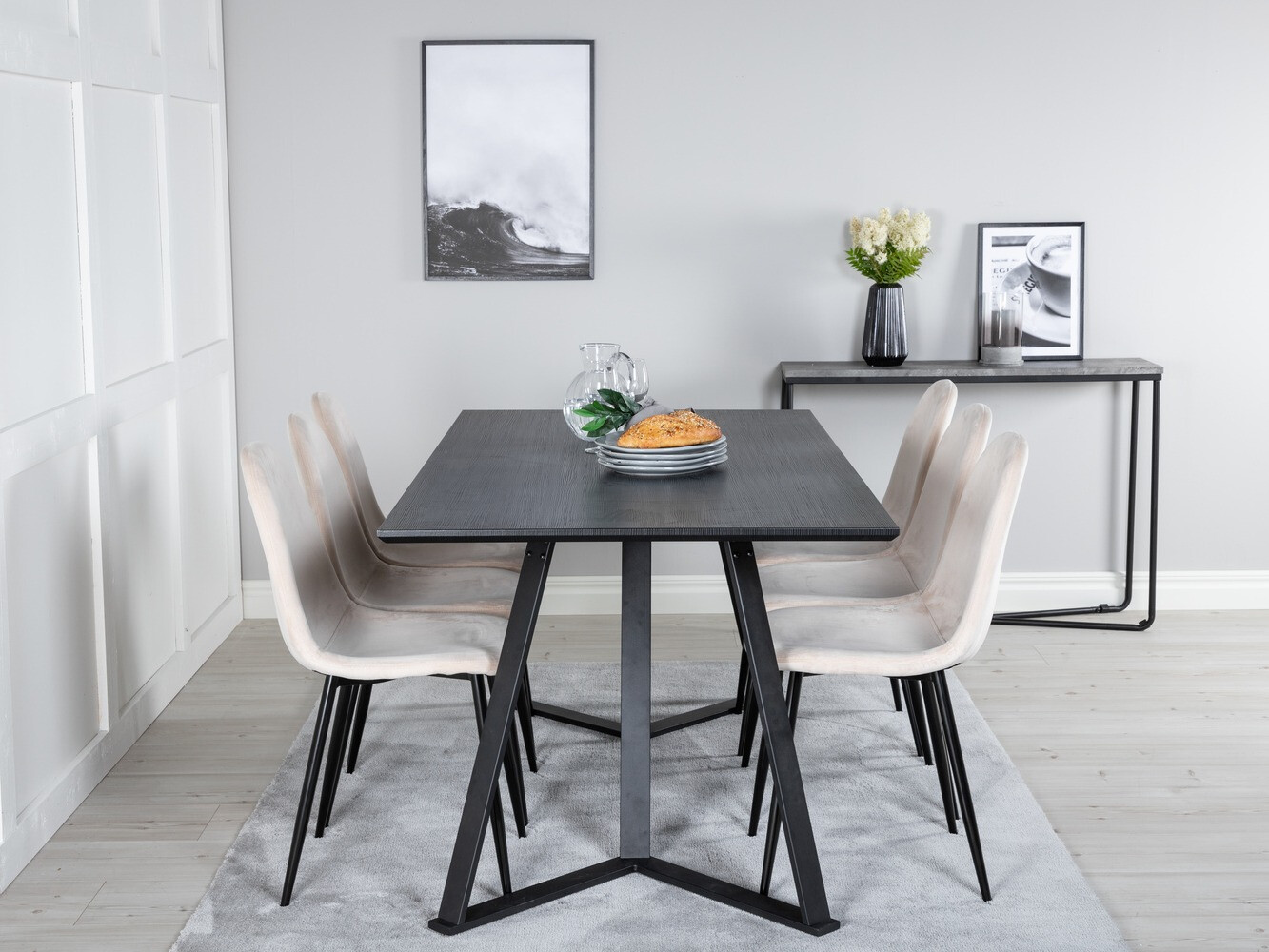 Jedilniški komplet Dallas 2476 (Bež + Črna)