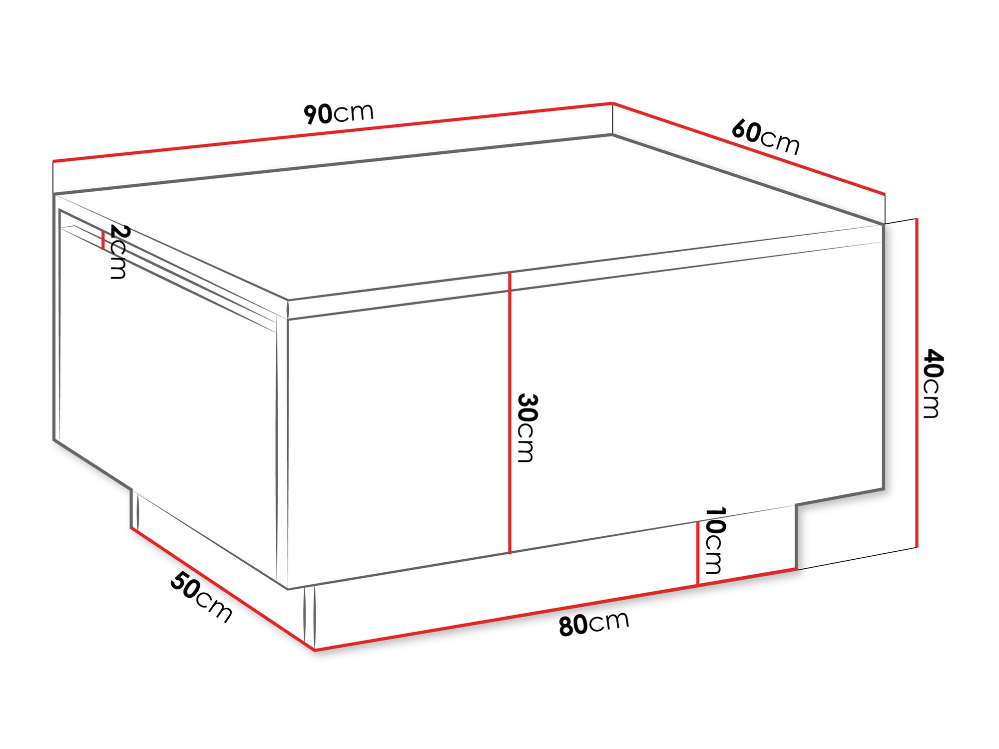 Klubska mizica Goodyear 134 (Črni marmor)