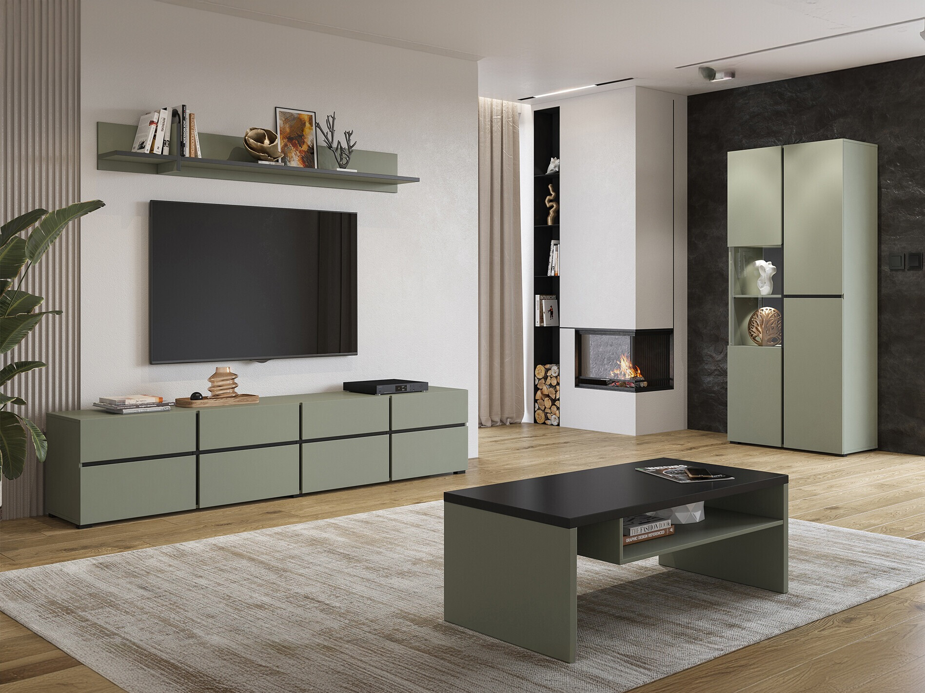 Komplet za dnevno sobo Alfere 117 (Zelena)