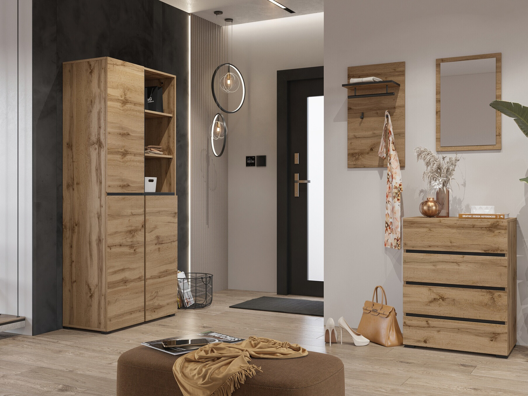 Komplet za predsobo Alfere 113 (Wotan hrast)