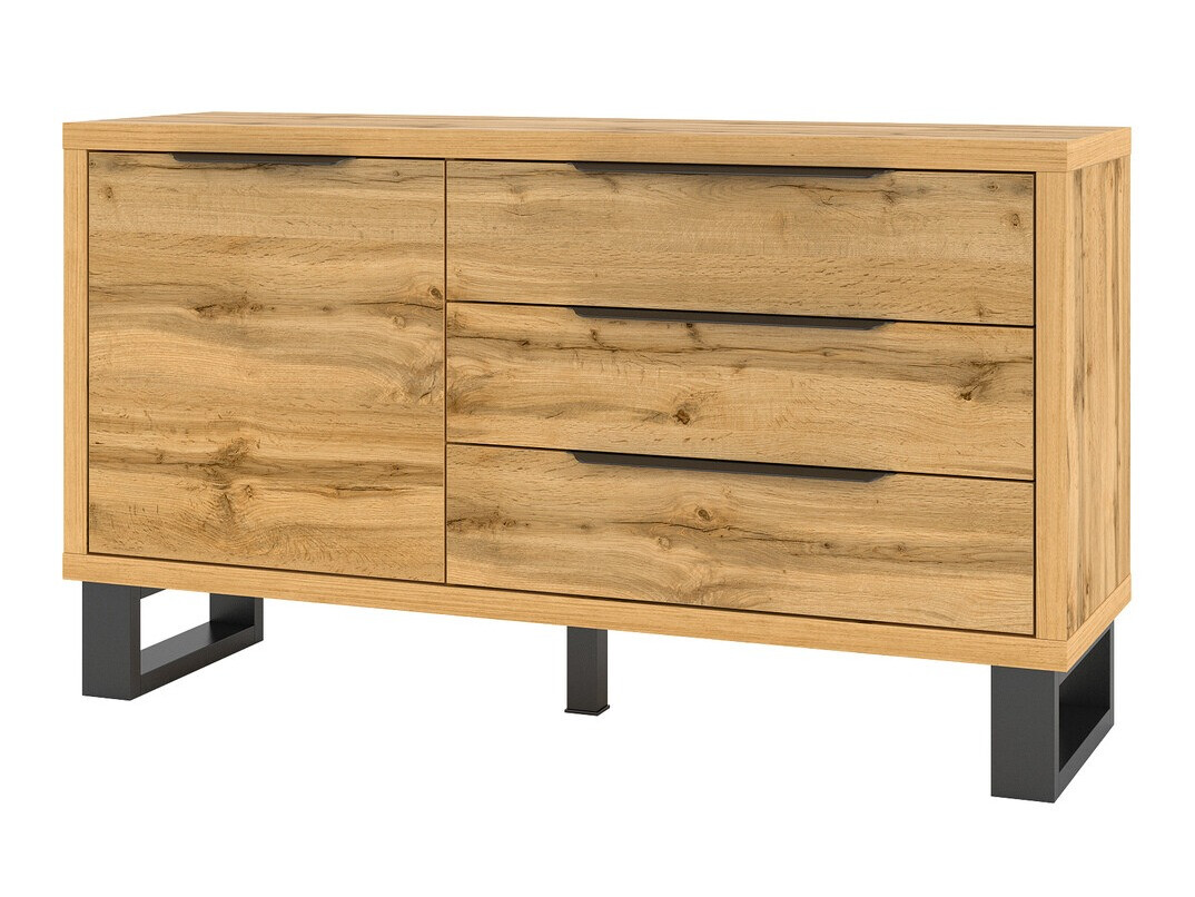 Komoda Avicavu 109 (Wotan hrast + Črna)