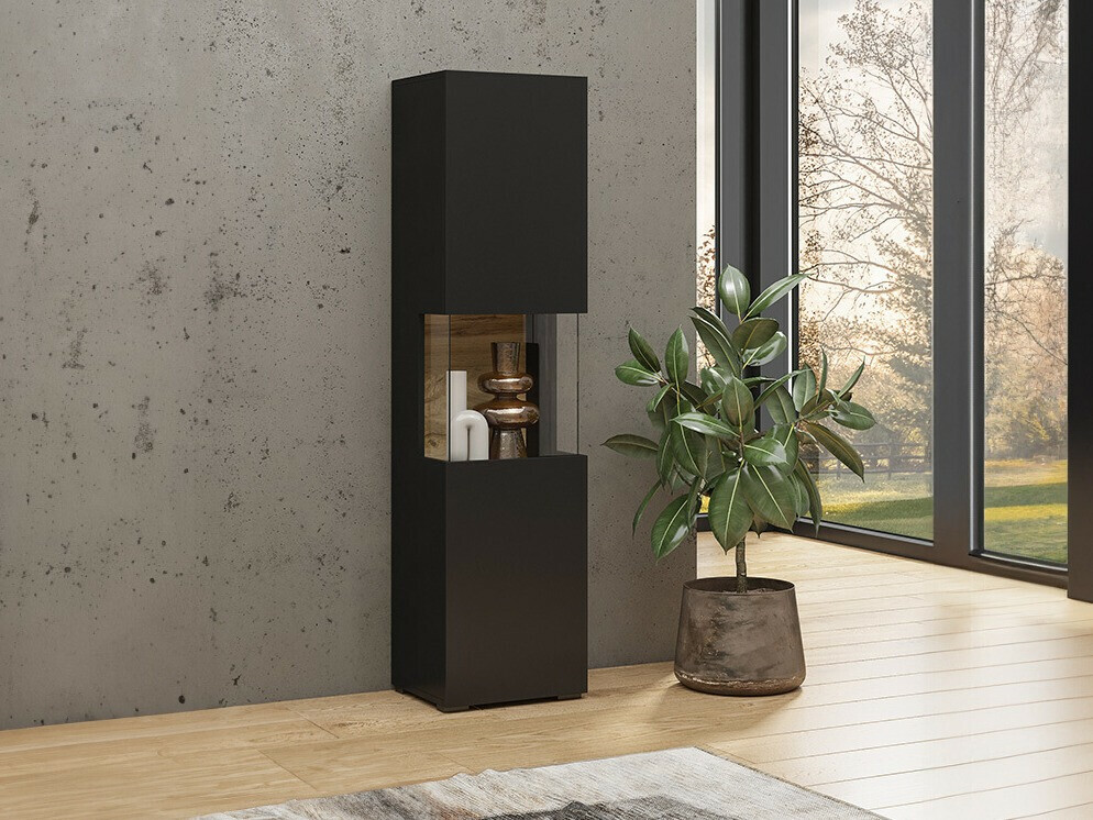 Regal Revmiru 100 (Črna + Wotan hrast)