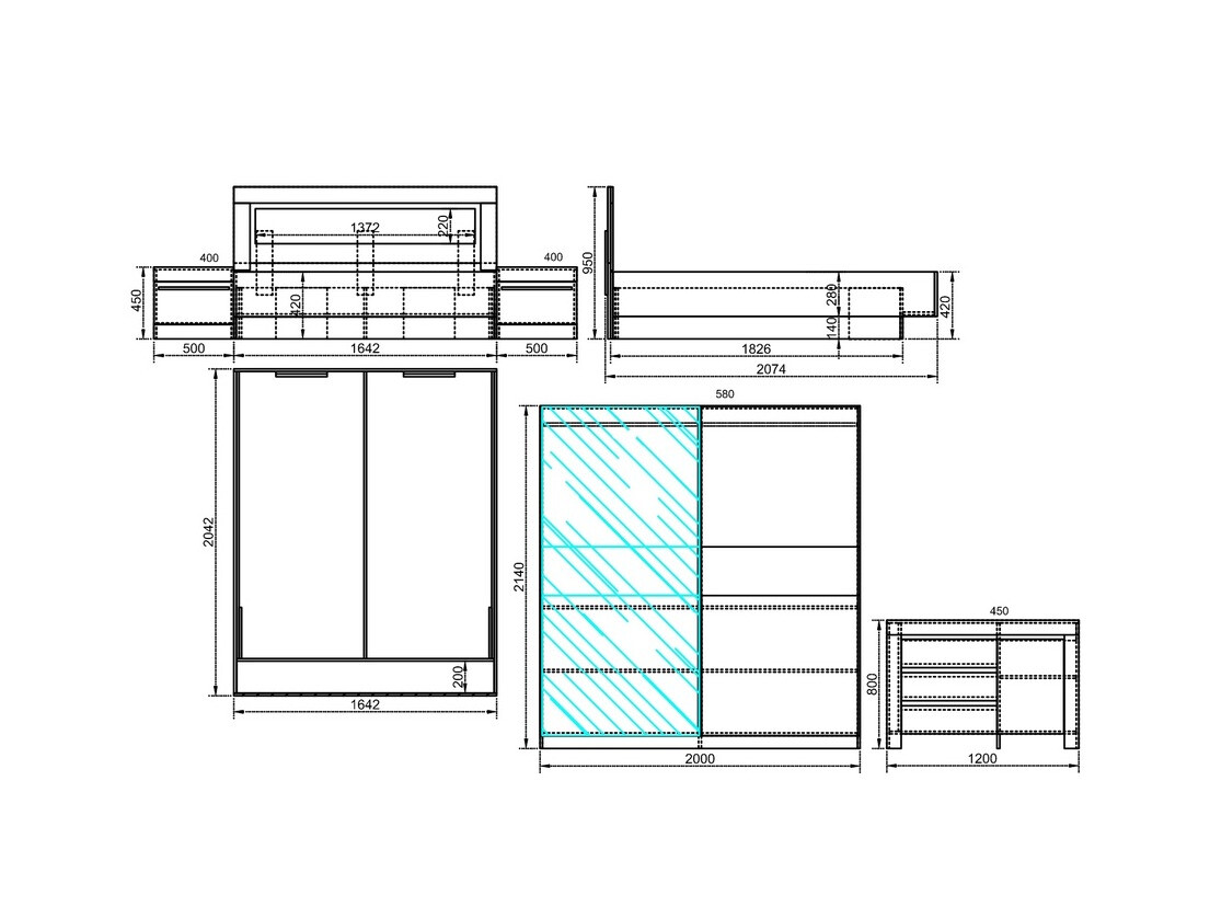 Komplet pohištva za spalnico Portland 264