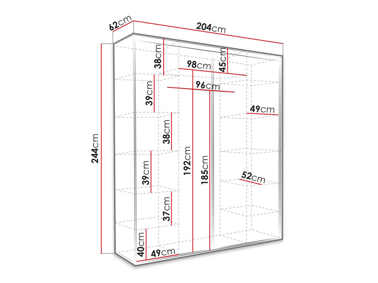 Garderobna omara Murrieta 180 (Bela)