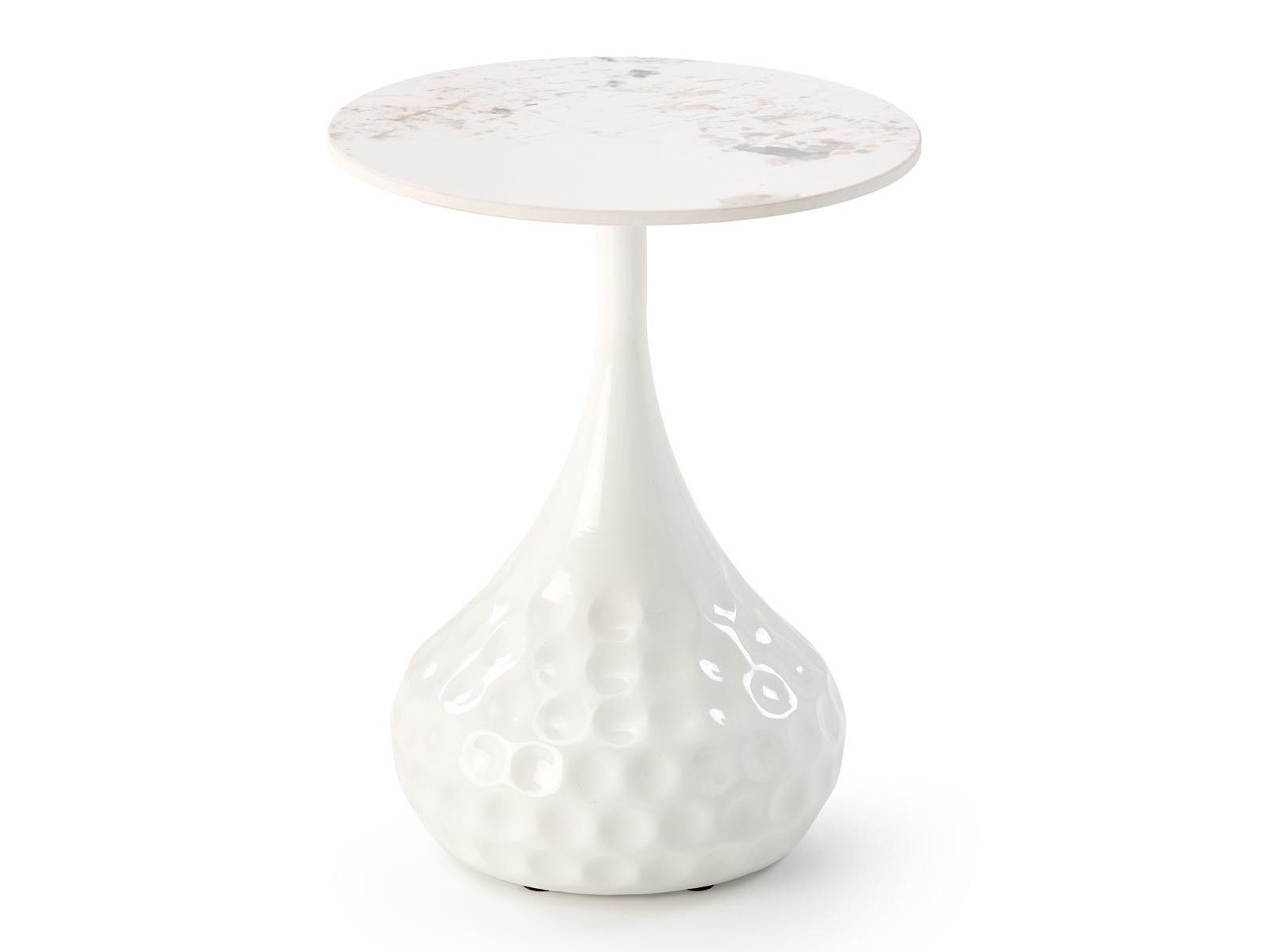 Stranska mizica Houston 1807 (Bela + Beli marmor)