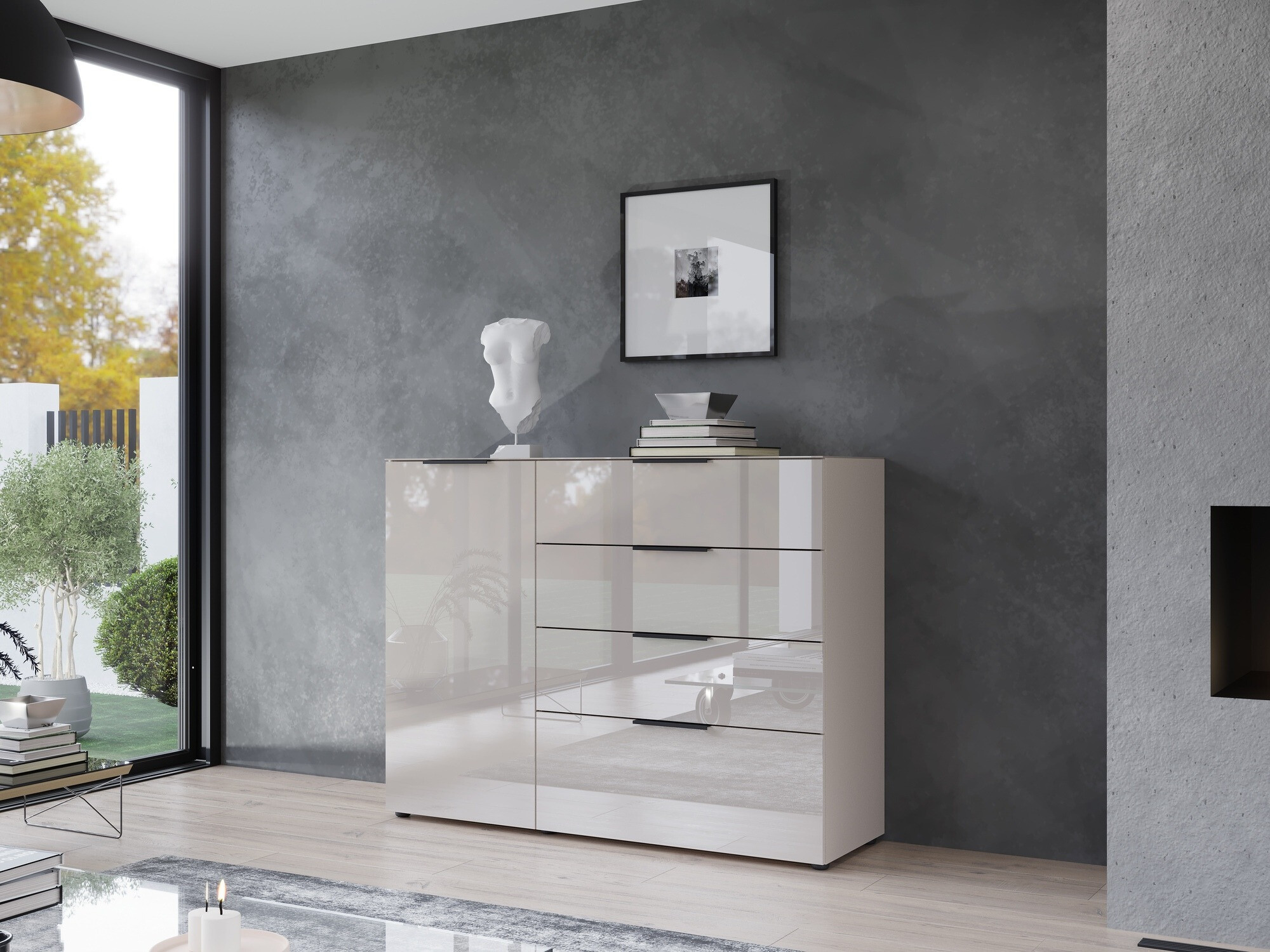 Komoda Sacramento 300 (Krema + Sijaj bež)