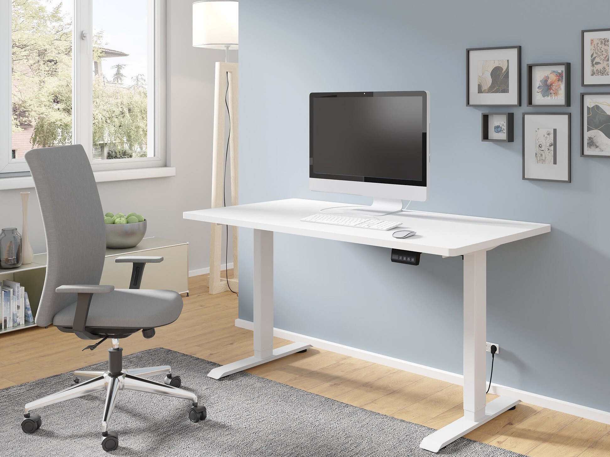 Dvižna pisalna miza Buffalo 184 (Bela)