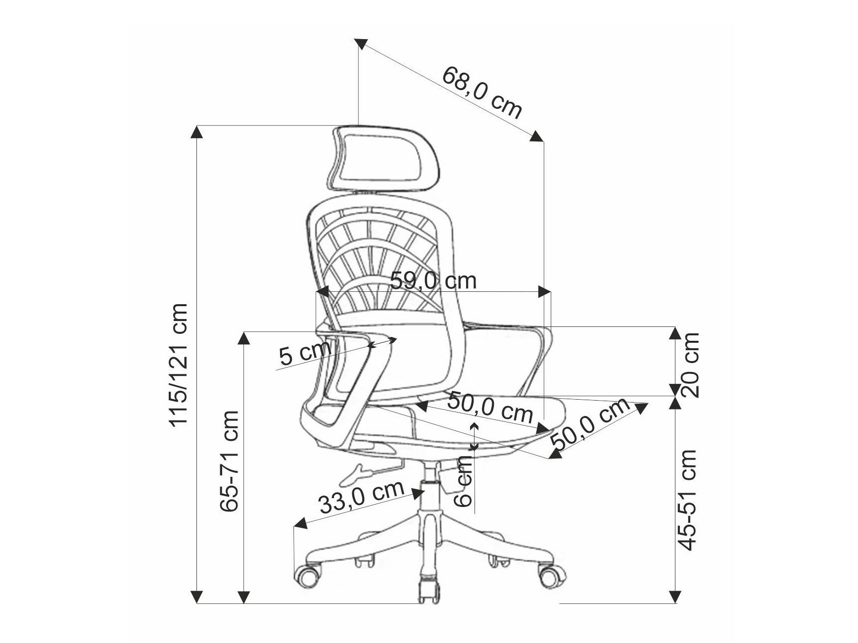 Pisarniški stol Houston 1835 (Temno oranžna)