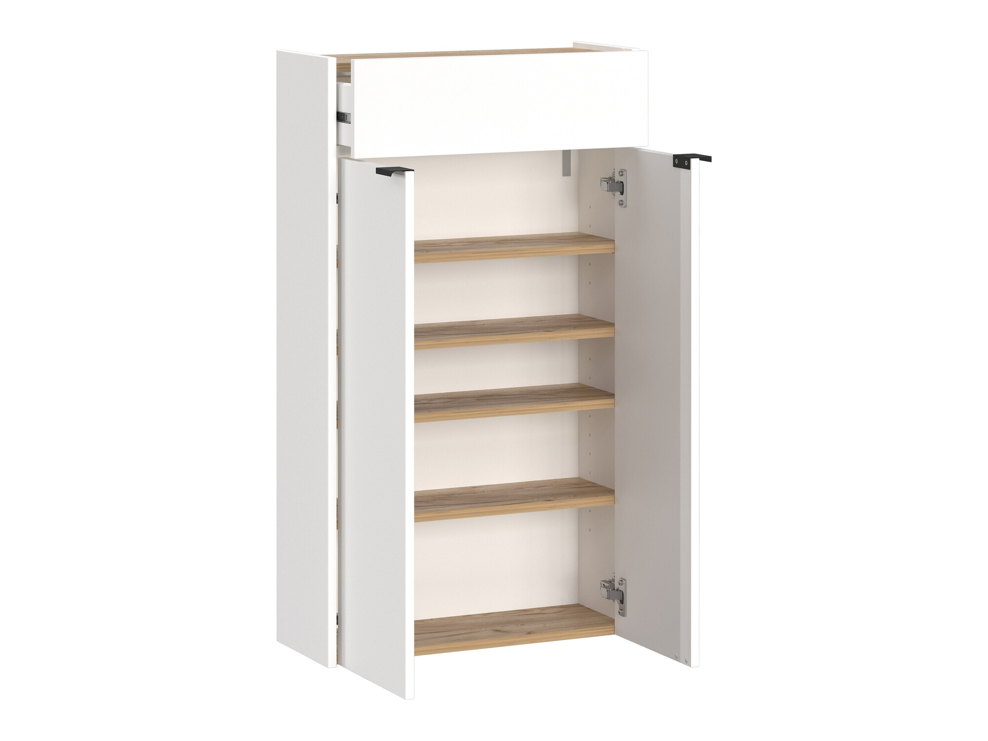 Regal za čevlje Cirsale 101 (Bela + Navarra hrast)