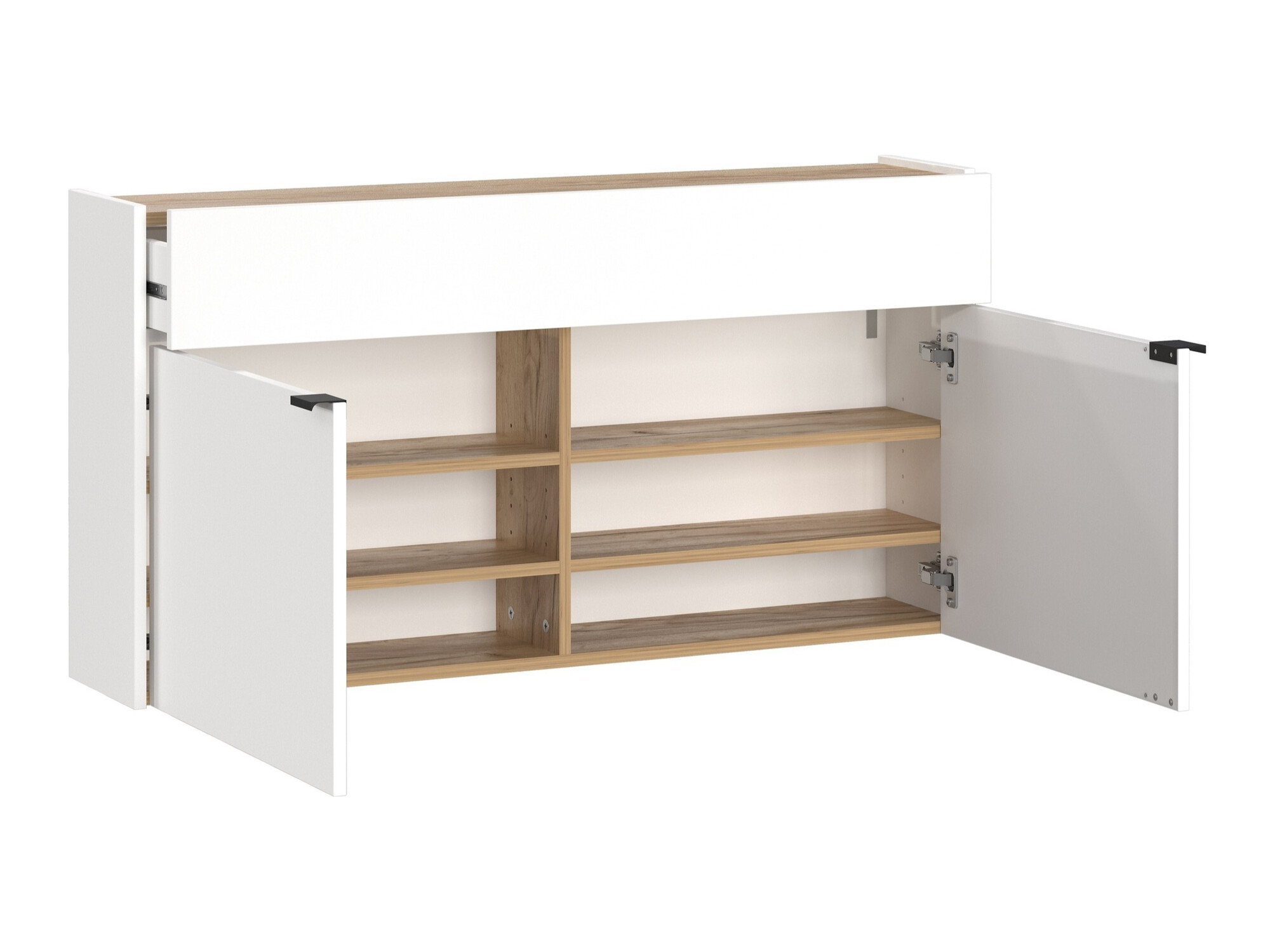 Regal za čevlje Cirsale 102 (Bela + Navarra hrast)