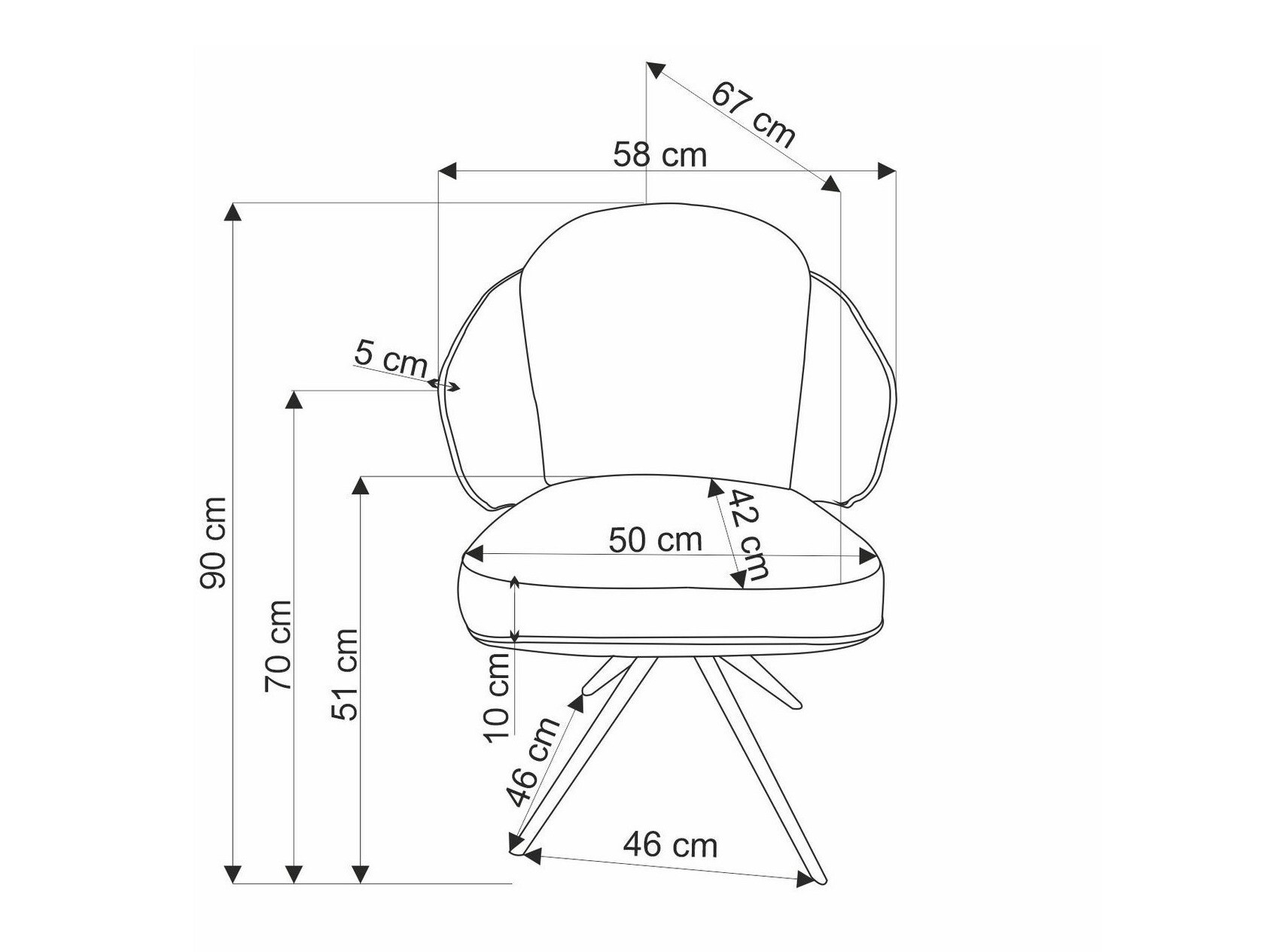 Stol Houston 1823 (Rjava + Bež)