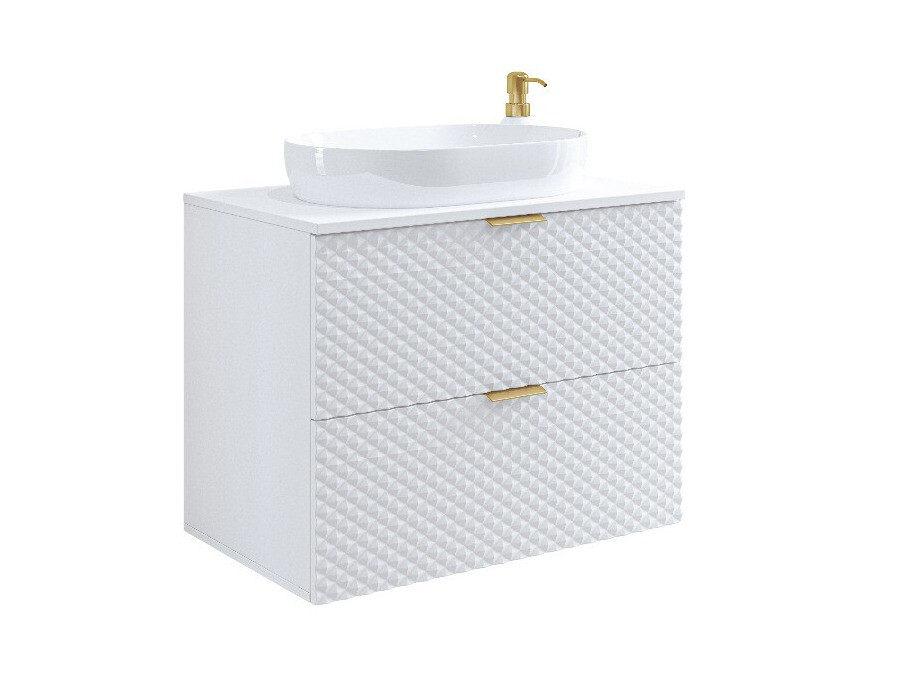 Viseča kopalniška omarica za umivalnik Liretu 107 (Bela)