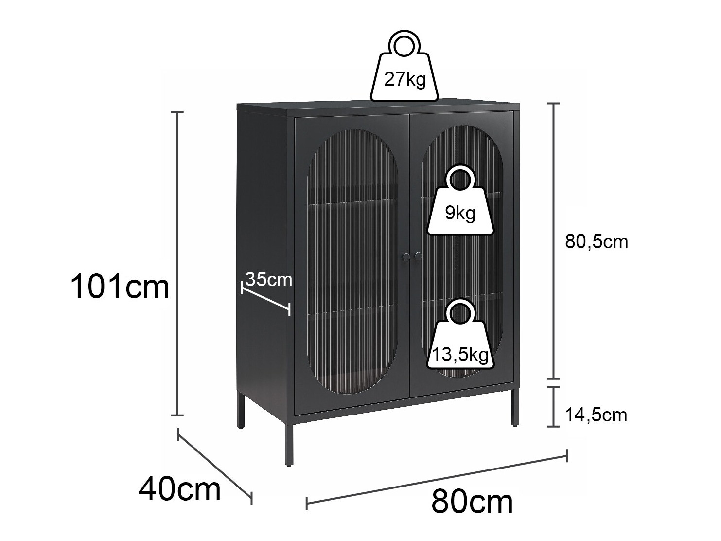 Omarica Tulsa 653 (Črna)