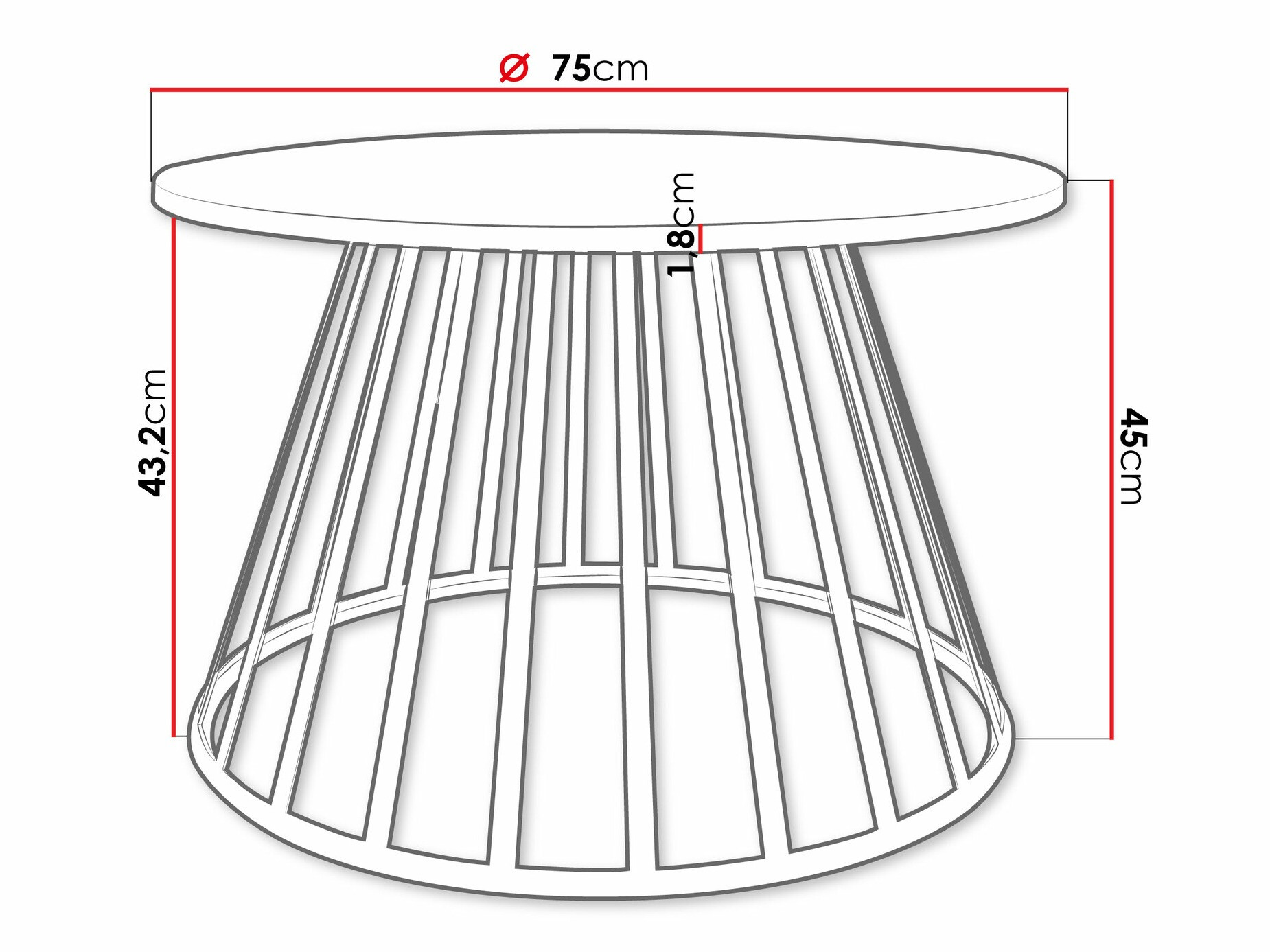Klubska mizica Oswego 129 (Črna)