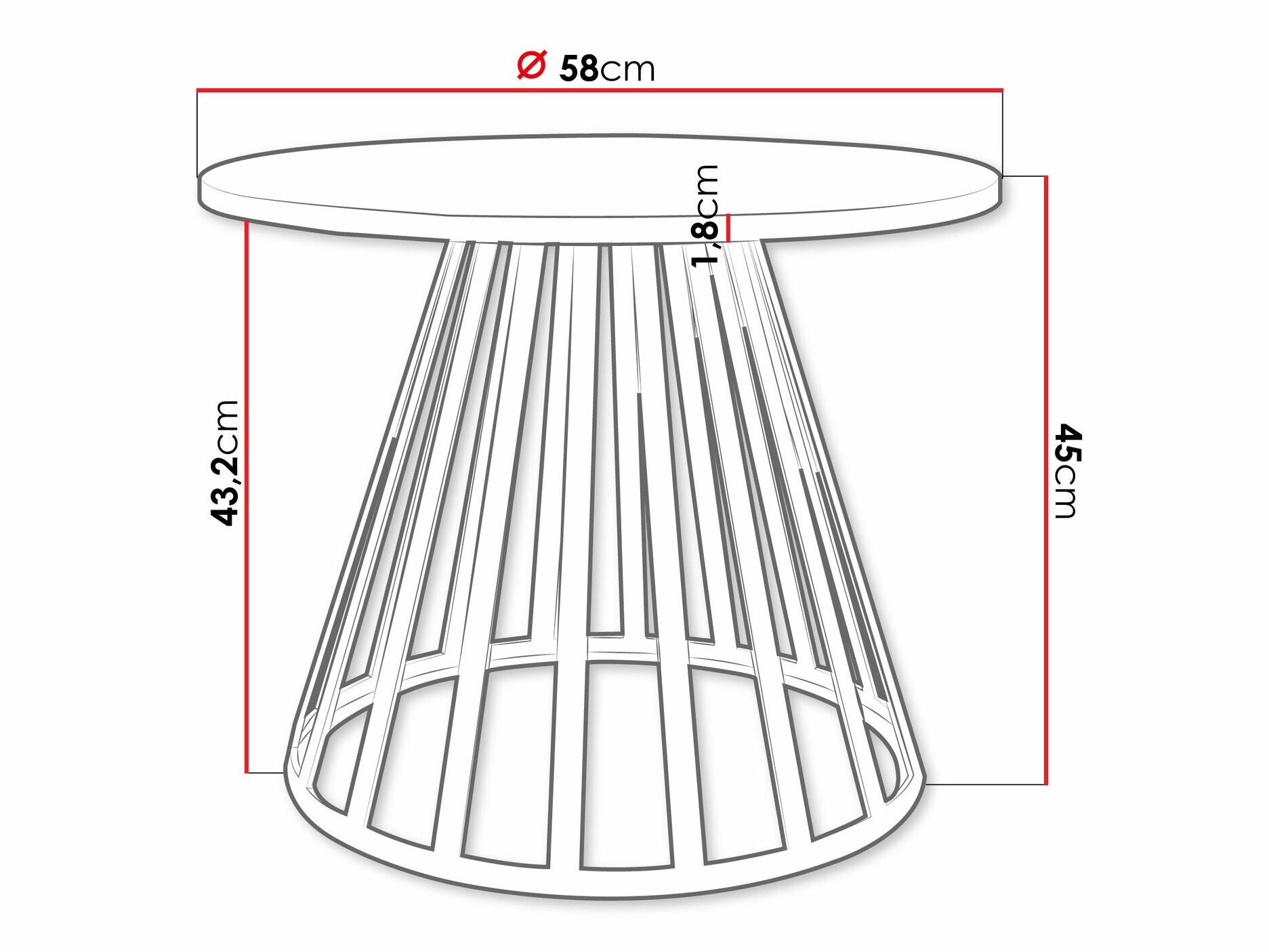 Klubska mizica Oswego 130 (Črna)