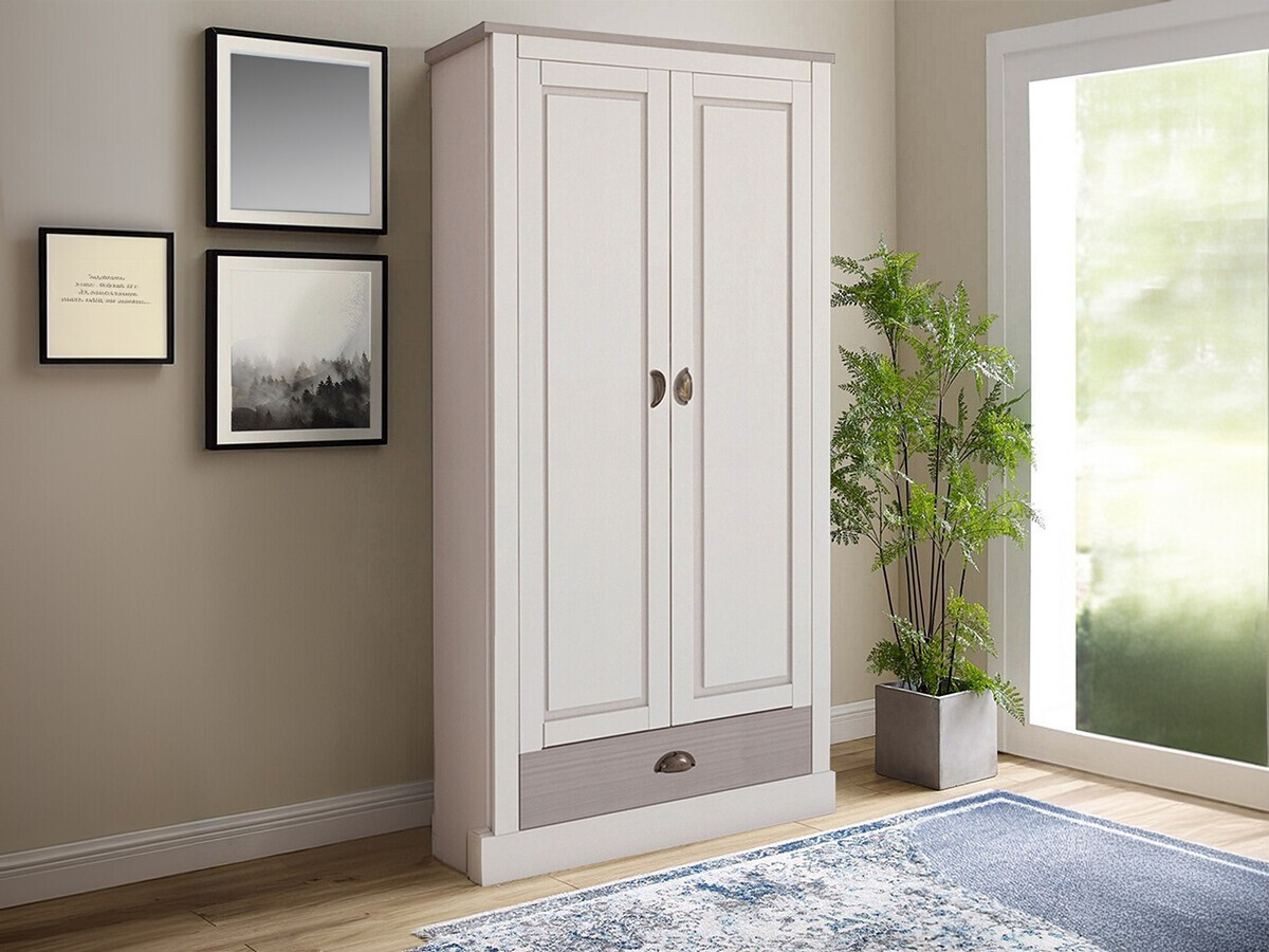 Garderobna omara Etviri 109 (Bela + Siva)