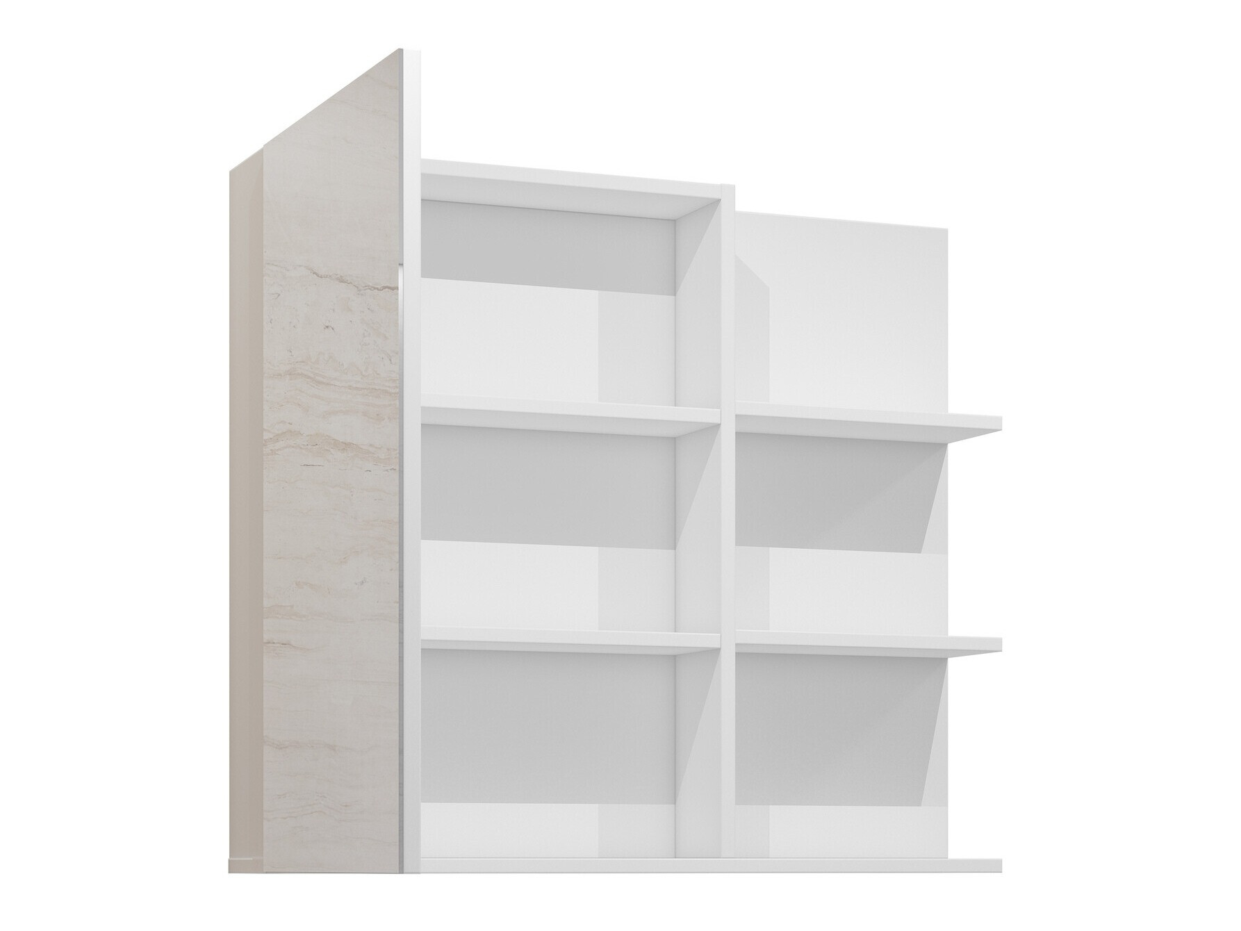 Kopalniška omarica z ogledalom Tecavu 102 (Sijaj bela + Bela)