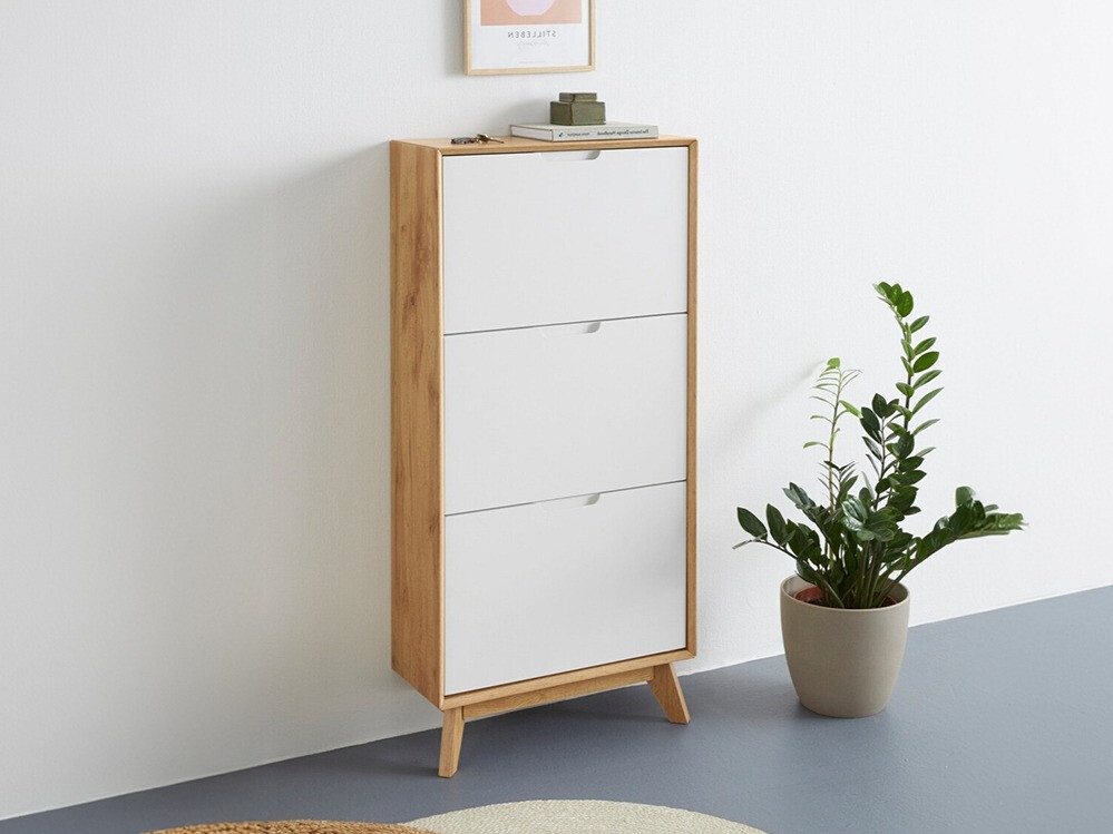 Omarica za čevlje Dorvou 104 (Bela + Hrast)