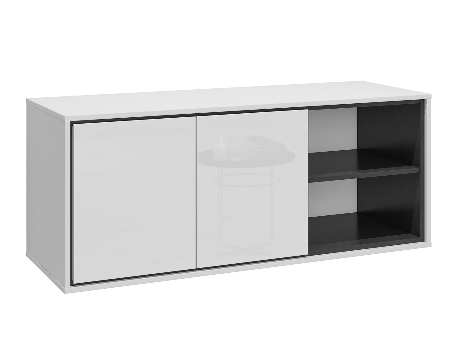 Stenska kopalniška omarica Tecavu 104 (Sijaj bela + Bela)